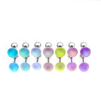 PAIR OF Aurora Multicolored stainless steel Ear Studs - PAIR OF Aurora Multicolored stainless steel Ear Studs - Purple / 0.8mm/20G by CRUXJEWELRY