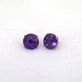 Purple Firework-Cut CZ Internally Threaded Titanium Studs - Purple Firework-Cut CZ Internally Threaded Titanium Studs - Deep Purple / 6mm by CRUXJEWELRY