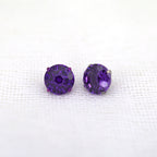 Purple Firework-Cut CZ Internally Threaded Titanium Studs - Purple Firework-Cut CZ Internally Threaded Titanium Studs - Deep Purple / 6mm by CRUXJEWELRY