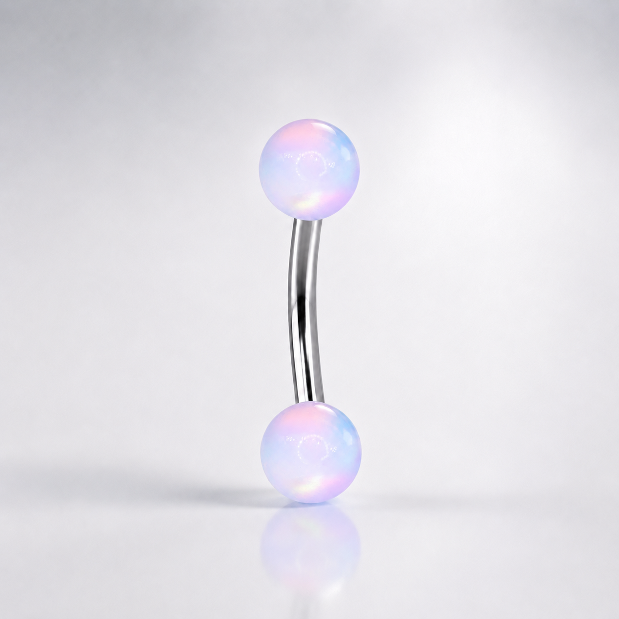 Opal Ball Titanium Eyebrow Barbell