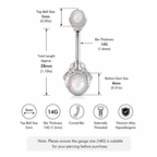 Crystal Orb Titanium Belly Ring