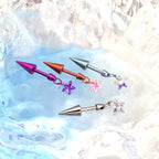 Spike & CZ Rocket Titanium Helix/Lip Studs - Spike & CZ Rocket Titanium Helix/Lip Studs - AB Coating / 6mm by CRUXJEWELRY