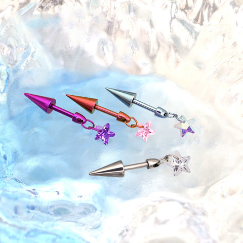 Spike &amp; CZ Rocket Titanium Helix/Lip Studs 