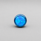 Titanium Fire Opal Bezel Piercing Top