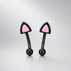 Paws & Purrs - Colorful Cat Ear Stainless Steel Rook Stud