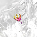 Moon & Snake Internally Threaded Titanium Ear Studs - Moon & Snake Internally Threaded Titanium Ear Studs - Pink-Yellow Gradient / 6mm by CRUXJEWELRY