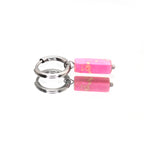 Eastern Aesthetics - Serene Jade & Artisan Ink Wash Jade Earrings - Eastern Aesthetics - Serene Jade & Artisan Ink Wash Jade Earrings - Pair of Pink by CRUXJEWELRY