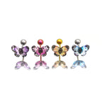 Translucent Gradient Butterfly Titanium Ear Studs - Translucent Gradient Butterfly Titanium Ear Studs - Yellow / Single by CRUXJEWELRY