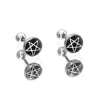 PAIR OF Resin Oil Slick Star stainless steel Ear Studs - PAIR OF Resin Oil Slick Star stainless steel Ear Studs - 0.8mm/20G by CRUXJEWELRY