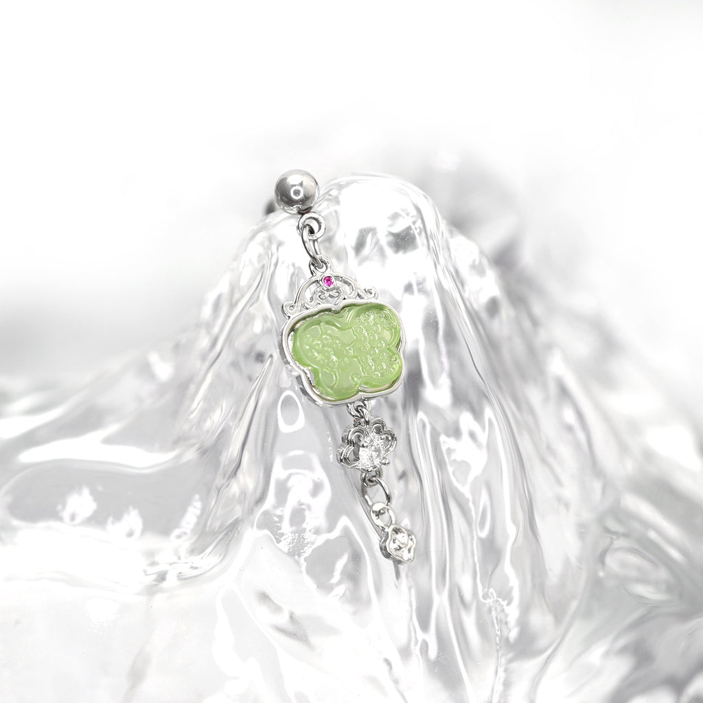Eastern Aesthetics - Butterfly Jade Externally Threaded Stainless Steel Studs - Eastern Aesthetics - Butterfly Jade Externally Threaded Stainless Steel Studs - 0.8mm/20G by CRUXJEWELRY