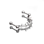Knotted Bondage Double Hole Stainless Steel Ear Studs - Knotted Bondage Double Hole Stainless Steel Ear Studs - Default Title by CRUXJEWELRY