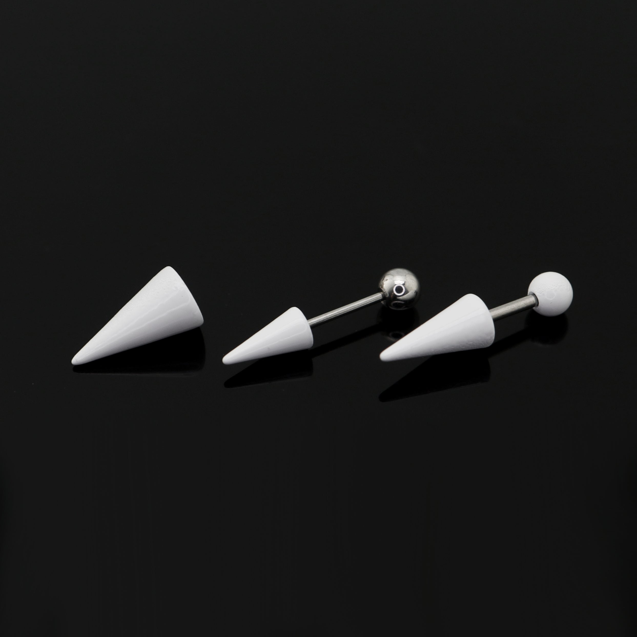 White Enamel Externally Threaded stainless steel Helix Studs - White Enamel Externally Threaded stainless steel Helix Studs - Small by CRUXJEWELRY