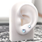 Heart & Round Moon Opal Studs - Heart & Round Moon Opal Studs - Heart / Small / 6mm by CRUXJEWELRY