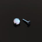 Heart & Round Moon Opal Studs - Heart & Round Moon Opal Studs - Heart / Small / 6mm by CRUXJEWELRY