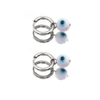 PAIR OF Blue Eyeball Pendant stainless steel Earrings - PAIR OF Blue Eyeball Pendant stainless steel Earrings - Default Title by CRUXJEWELRY