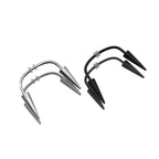 Black & White Fangs Dracula Stainless Steel Canine Spike Barbell - Black & White Fangs Dracula Stainless Steel Canine Spike Barbell - Sliver by CRUXJEWELRY