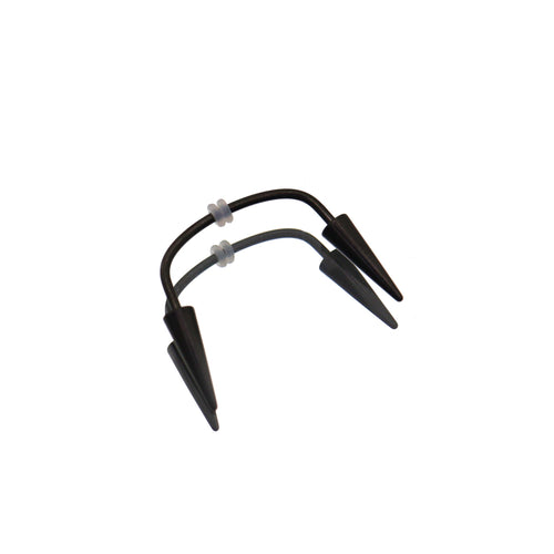 Black & White Fangs Dracula Stainless Steel Canine Spike Barbell - product overview