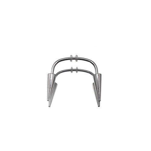 Black & White Fangs Dracula Stainless Steel Canine Spike Barbell - product image 2