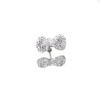 Christmas - Large Full CZ Bow Tie Stainless Steel Ear Studs - Christmas - Large Full CZ Bow Tie Stainless Steel Ear Studs - White / Single / 0.8mm/20G by CRUXJEWELRY