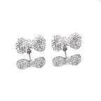 Christmas - Large Full CZ Bow Tie Stainless Steel Ear Studs - Christmas - Large Full CZ Bow Tie Stainless Steel Ear Studs - White / Set / 0.8mm/20G by CRUXJEWELRY