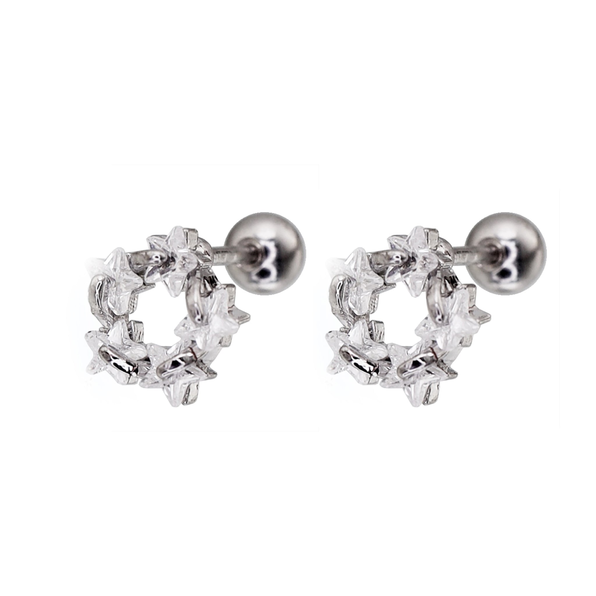 Christmas - Wreath CZ Stainless Steel Earring - Christmas - Wreath CZ Stainless Steel Earring - Default Title by CRUXJEWELRY