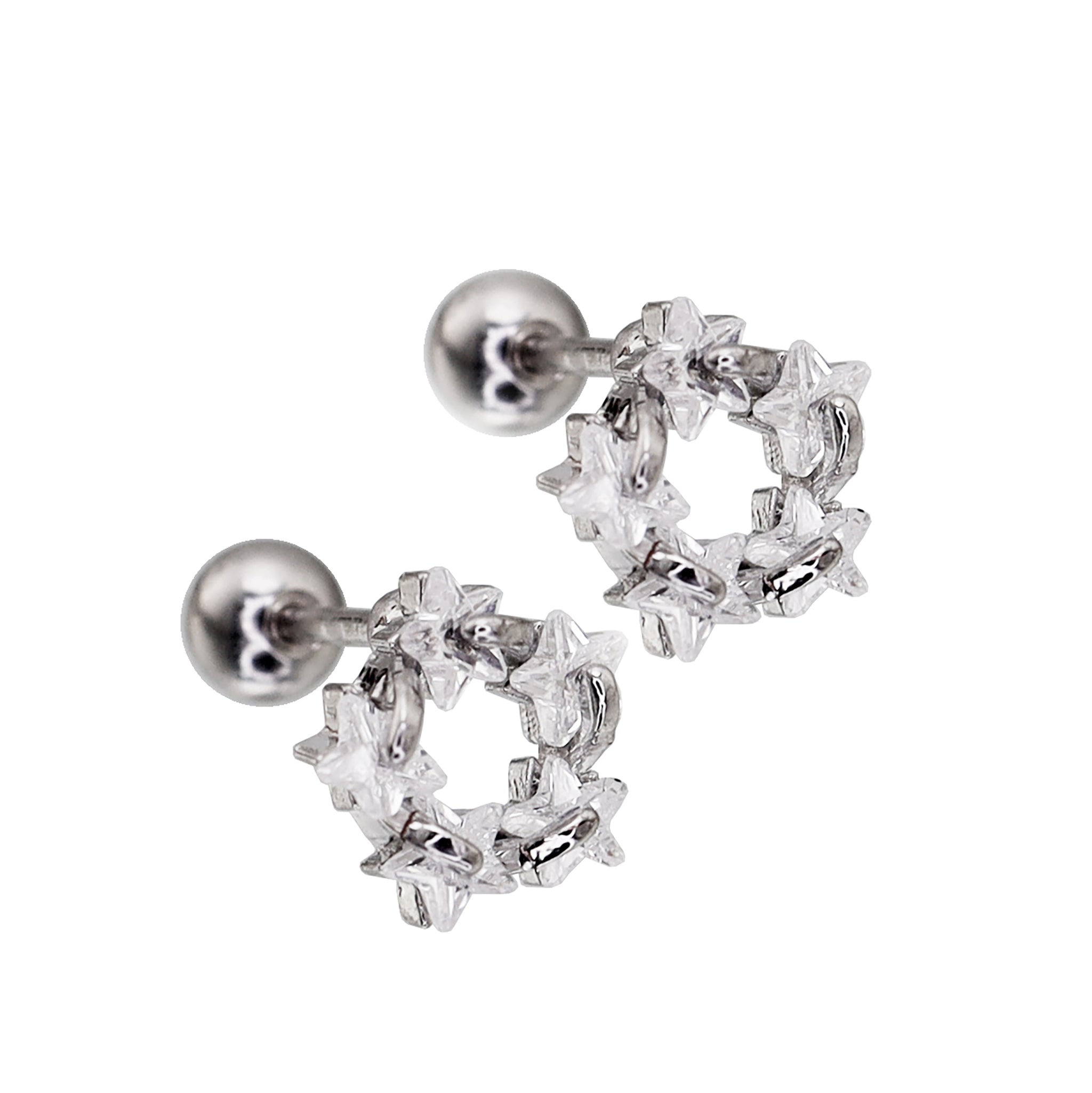 Christmas - Wreath CZ Stainless Steel Earring - Christmas - Wreath CZ Stainless Steel Earring - Default Title by CRUXJEWELRY