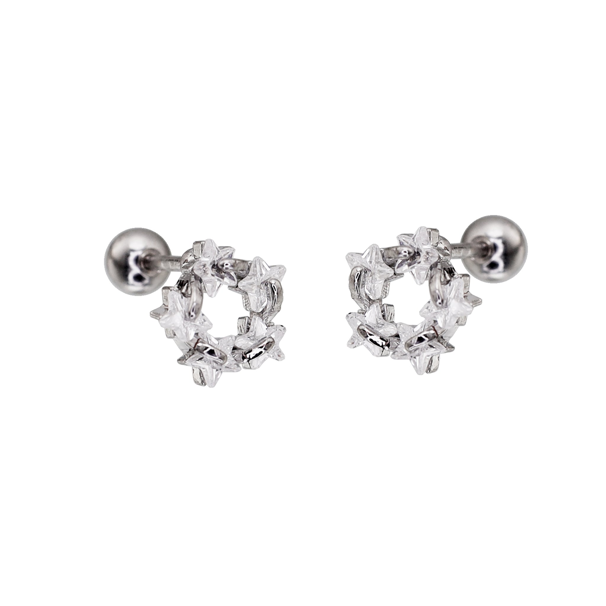 Christmas - Wreath CZ Stainless Steel Earring - Christmas - Wreath CZ Stainless Steel Earring - Default Title by CRUXJEWELRY