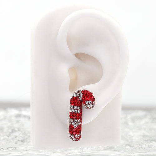 Christmas - Large Candy Cane Stainless Steel Ear Studs - product image 2