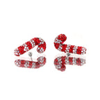 Christmas - Large Candy Cane Stainless Steel Ear Studs - Christmas - Large Candy Cane Stainless Steel Ear Studs - Single / 0.8mm/20G by CRUXJEWELRY