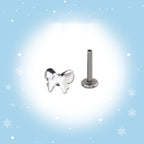 Christmas - Bow Internally Threaded Stainless Steel Ear Studs - Christmas - Bow Internally Threaded Stainless Steel Ear Studs - 6mm by CRUXJEWELRY