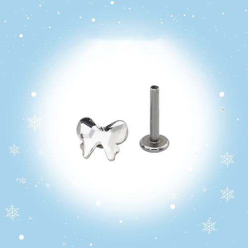 Christmas - Bow Internally Threaded Stainless Steel Ear Studs - product overview