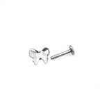 Christmas - Bow Internally Threaded Stainless Steel Ear Studs - Christmas - Bow Internally Threaded Stainless Steel Ear Studs - 6mm by CRUXJEWELRY