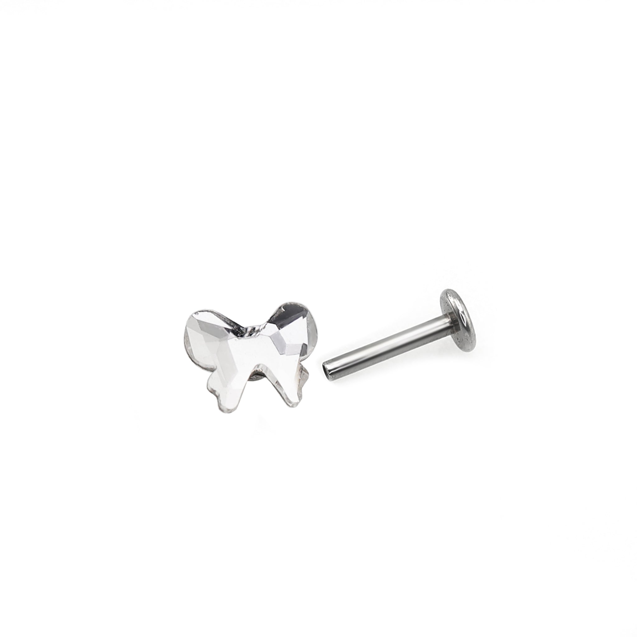 Christmas - Bow Internally Threaded Stainless Steel Ear Studs - Christmas - Bow Internally Threaded Stainless Steel Ear Studs - 6mm by CRUXJEWELRY