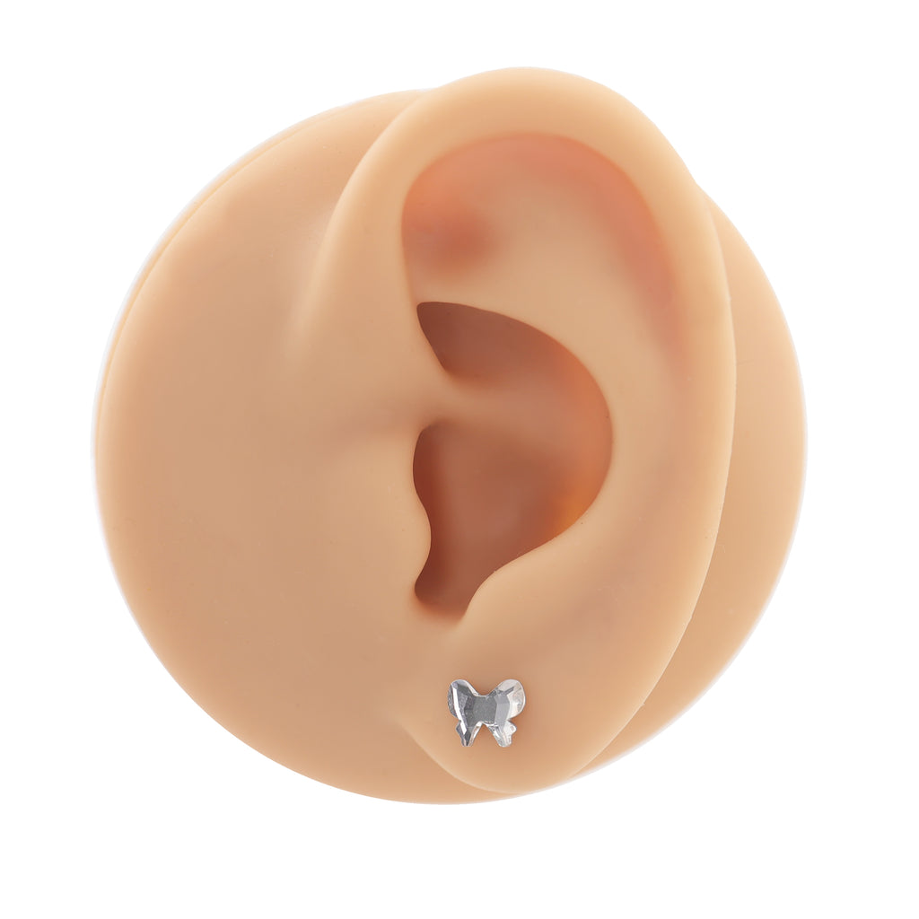 Christmas - Bow Internally Threaded Stainless Steel Ear Studs - Christmas - Bow Internally Threaded Stainless Steel Ear Studs - 6mm by CRUXJEWELRY
