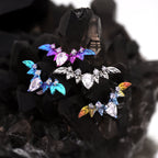 Teardrop Bat CZ Titanium Ear Studs - Teardrop Bat CZ Titanium Ear Studs - Sliver / 5mm by CRUXJEWELRY