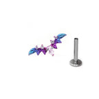 Teardrop Bat CZ Titanium Ear Studs - Teardrop Bat CZ Titanium Ear Studs - Purple-Blue Gradient / 5mm by CRUXJEWELRY