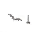 Teardrop Bat CZ Titanium Ear Studs - Teardrop Bat CZ Titanium Ear Studs - Sliver / 5mm by CRUXJEWELRY