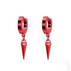 PAIR OF Colored Stud Pendant Stainless Steel Y2K Earrings - product image 3