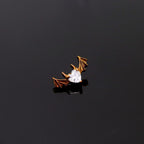 Demonic Heart Bat Wing CZ Internally Threaded Titanium Studs - Demonic Heart Bat Wing CZ Internally Threaded Titanium Studs - Copper / 5mm by CRUXJEWELRY
