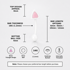 Paws & Purrs - Colorful Cat Ear Stainless Steel Rook Stud