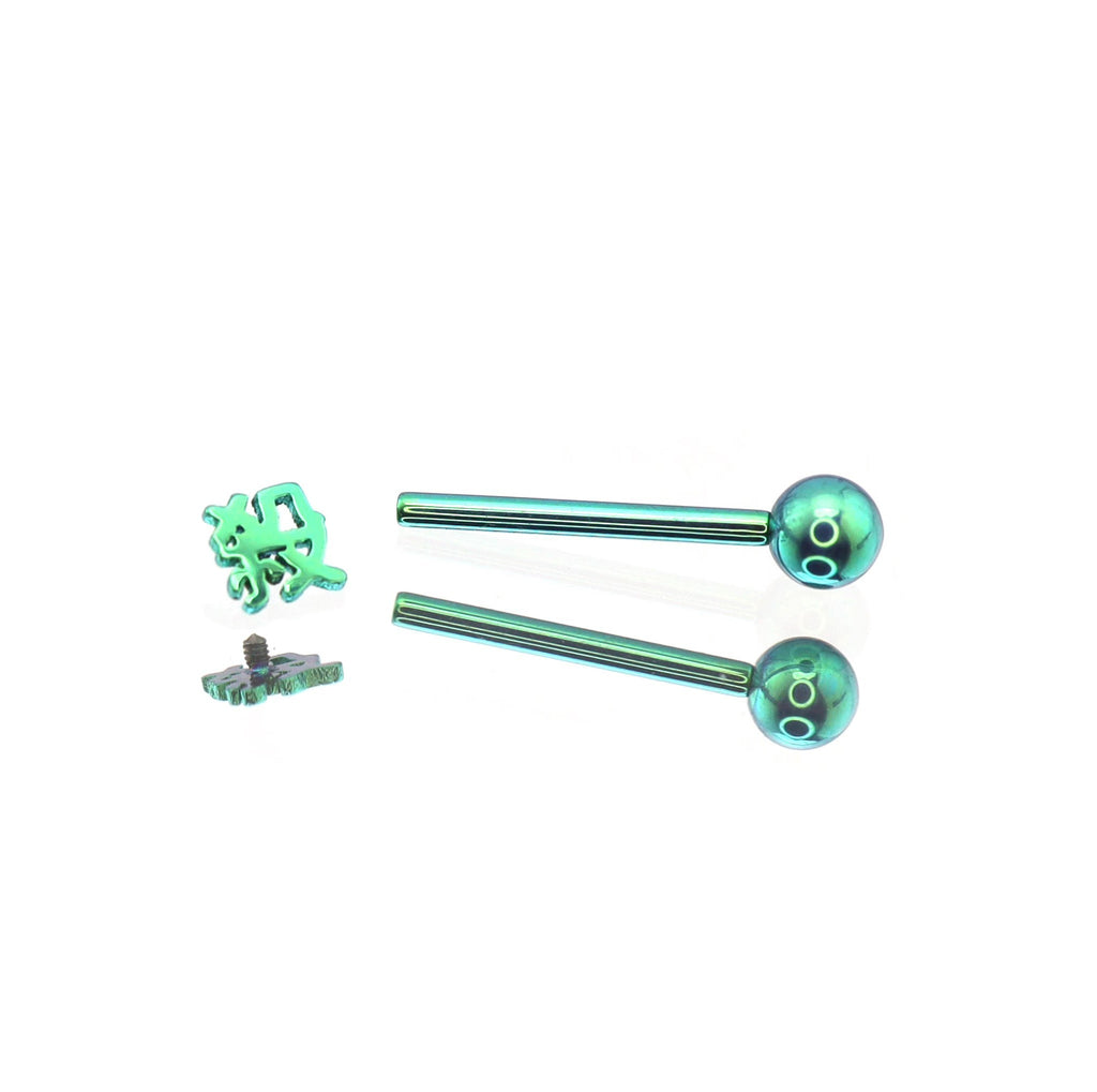 Kyoto Limited - Alt-text Titanium Tongue Ring - Kyoto Limited - Alt-text Titanium Tongue Ring - 殺 / 10mm by CRUXJEWELRY