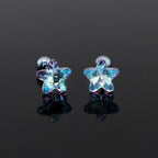 Blue Gradient Pentagram Star Titanium Ear Studs - Blue Gradient Pentagram Star Titanium Ear Studs - Single by CRUXJEWELRY