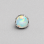 Titanium Fire Opal Threadless Piercing Top