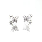 White Elegant CZ Butterfly stainless steel Ear Studs - White Elegant CZ Butterfly stainless steel Ear Studs - Single by CRUXJEWELRY