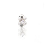 Pearl & Four Leaf Clover white-gold-plated copper Ear Studs - Pearl & Four Leaf Clover white-gold-plated copper Ear Studs - Single by CRUXJEWELRY