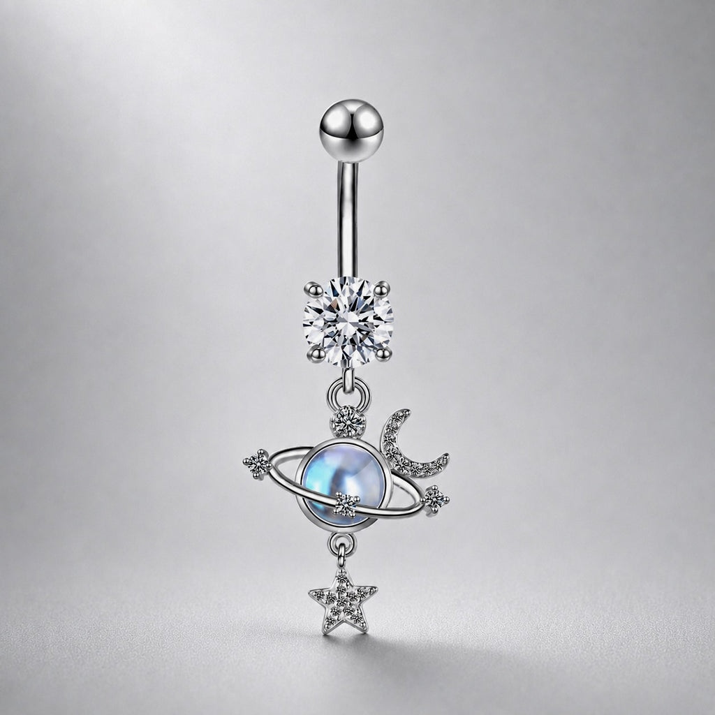 Opal Celestial Titanium Belly Ring
