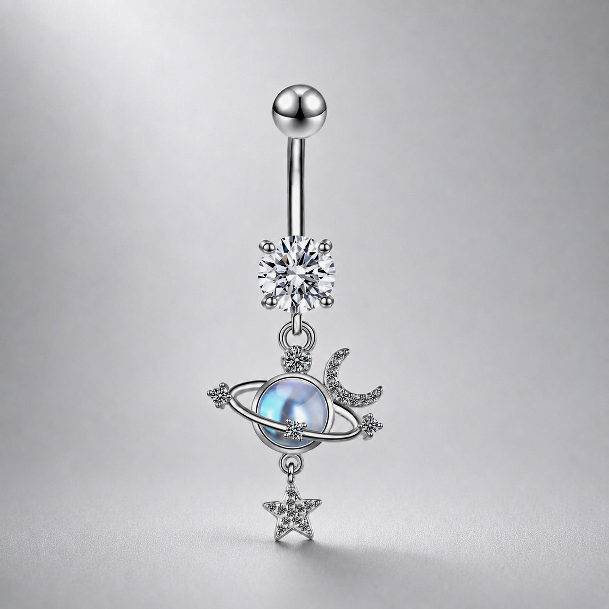 Opal Celestial Titanium Belly Ring