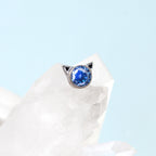 Mini CZ Cat Internally Threaded Titanium Studs - Mini CZ Cat Internally Threaded Titanium Studs - White / 5mm by CRUXJEWELRY