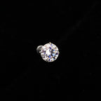 High-Shine Moissanite Internally Threaded Titanium Studs - High-Shine Moissanite Internally Threaded Titanium Studs - 3mm / 6mm by CRUXJEWELRY