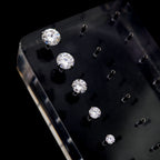 Luxurious Moissanite Flat Back Stud - Brilliant Implant Grade Titanium Ear & Lip Piercing